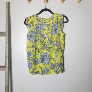 LOFT TANK BLOUSE WITH SMALL FLUTTER SLEEVE SIZE SMALL PETITE